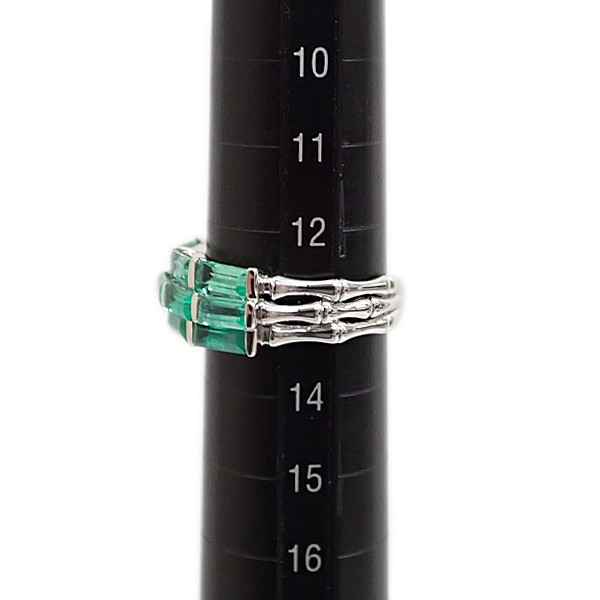GSTV Emerald ring Pt950 Bamboo plant botanical Used 907607