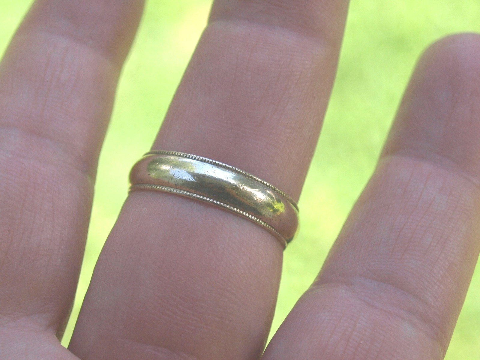 14k Yellow Gold Band Ring – Size 12.5 – 5.7 grams – No Stone – Between 5 & 6 mm