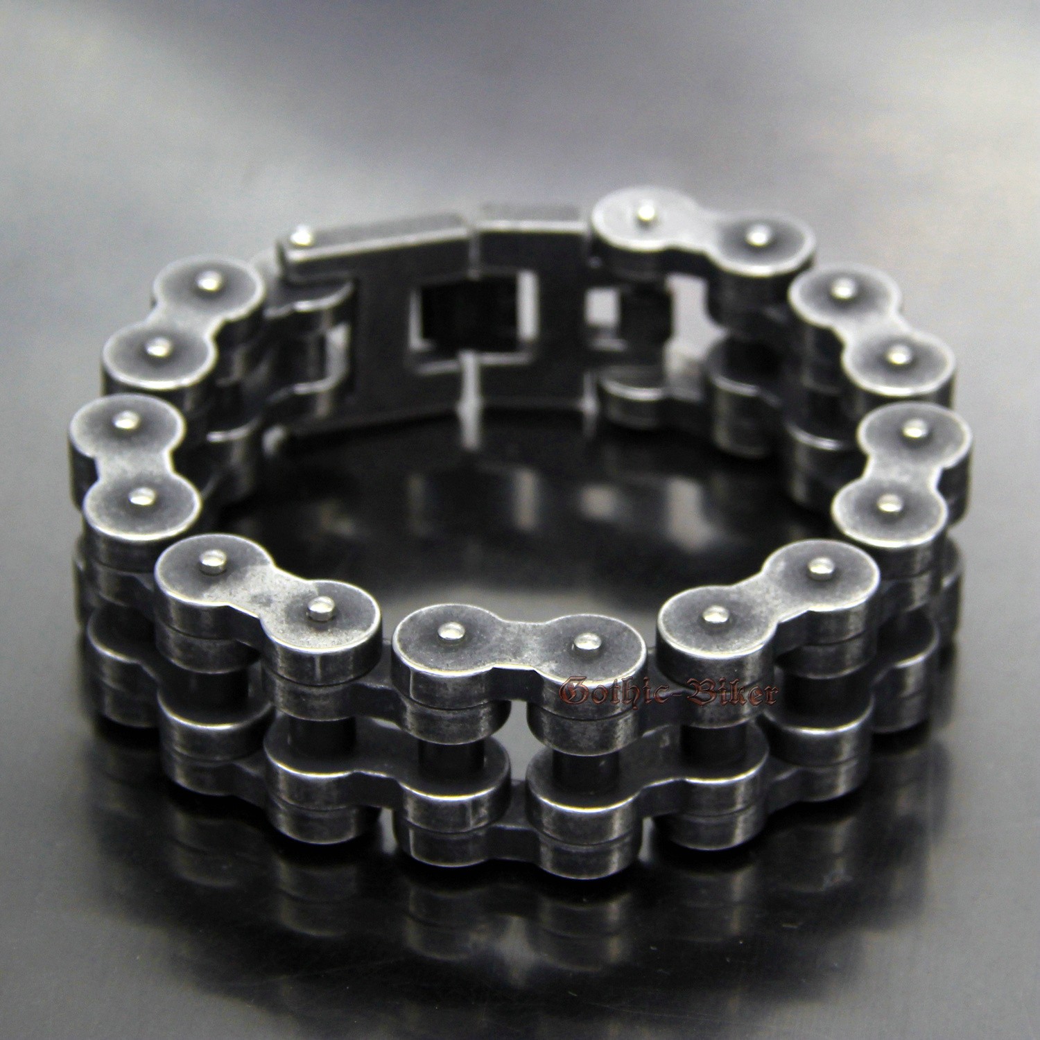 Heavy Chunky Motorcycle Bike Chain Men’s Bracelet Stainless Steel Gunmetal Tone