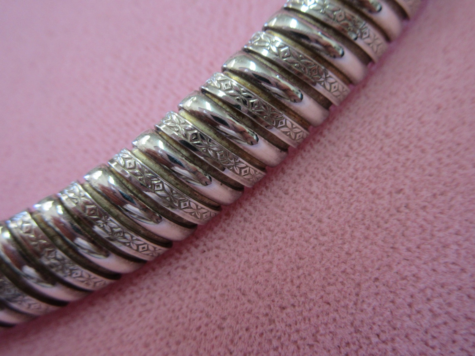 Vtg 999 Etched Fine Silver 10.6mm Omega Chain Necklace 17″+3″ Extender 52.76 G