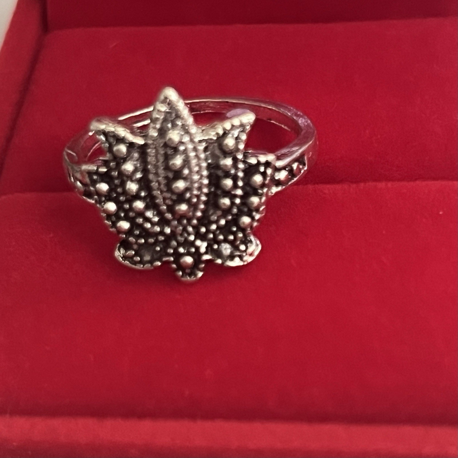 Classic Design Lotus Flower Ring Stainless Steel Silver Ring Size 6