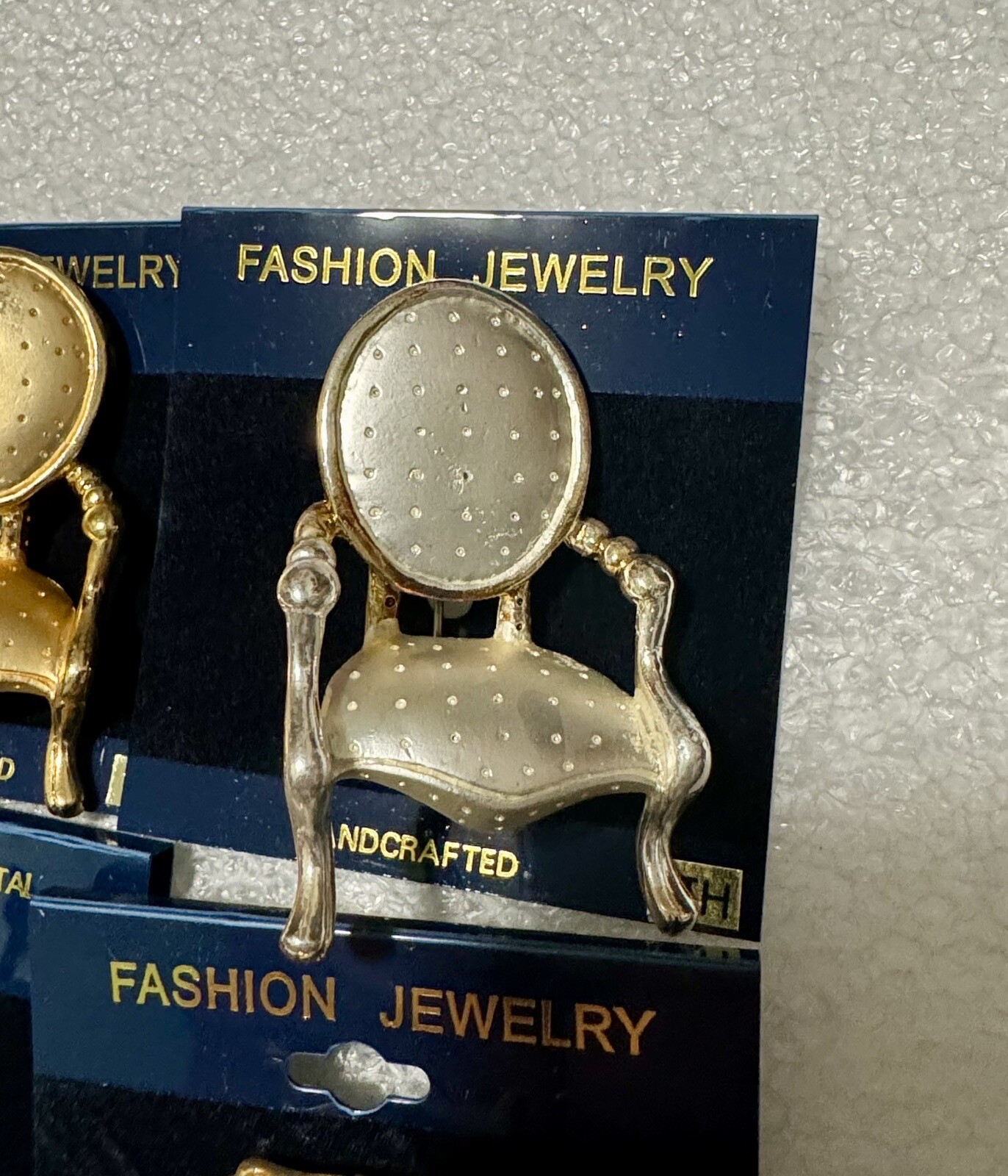 New on Cards OTC CHAIR Pin Brooch LOT (4) Silver & Gold Tone
