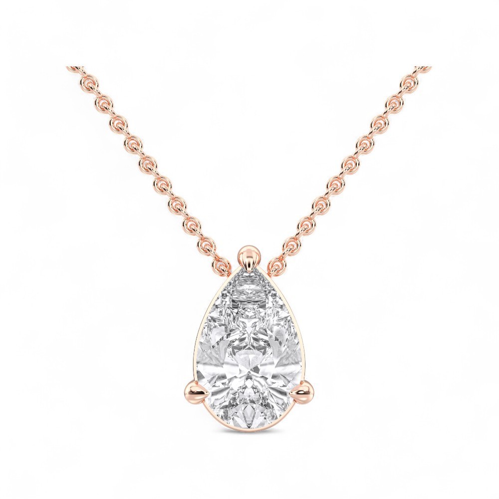 IGI Certified 1ct Pear Lab Created Grown Diamond Pendant Necklace 14k White Gold