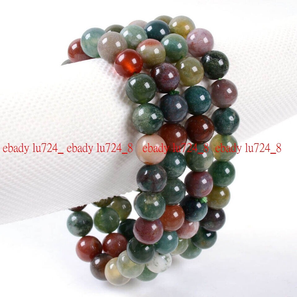 8mm Fashion Multicolor Agate Round Gemstone Beads Stretchable Bracelet 7.5″