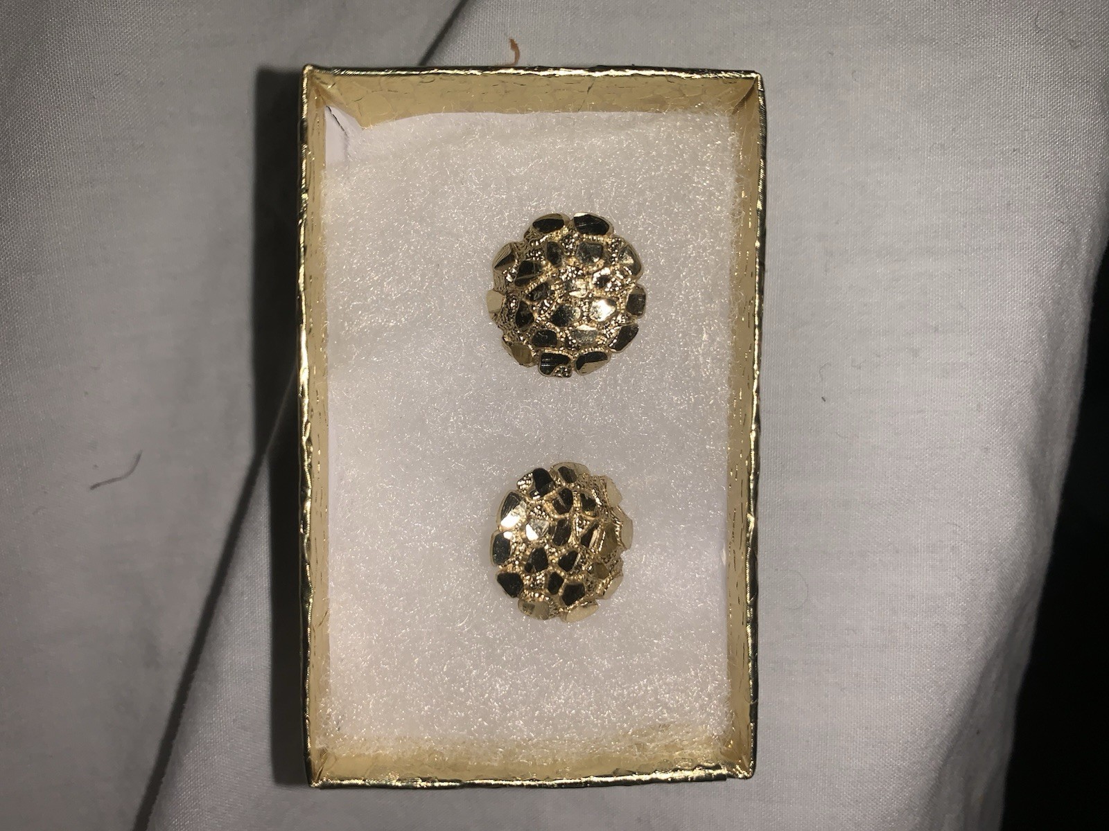 14k Gold Round nugget Earrings