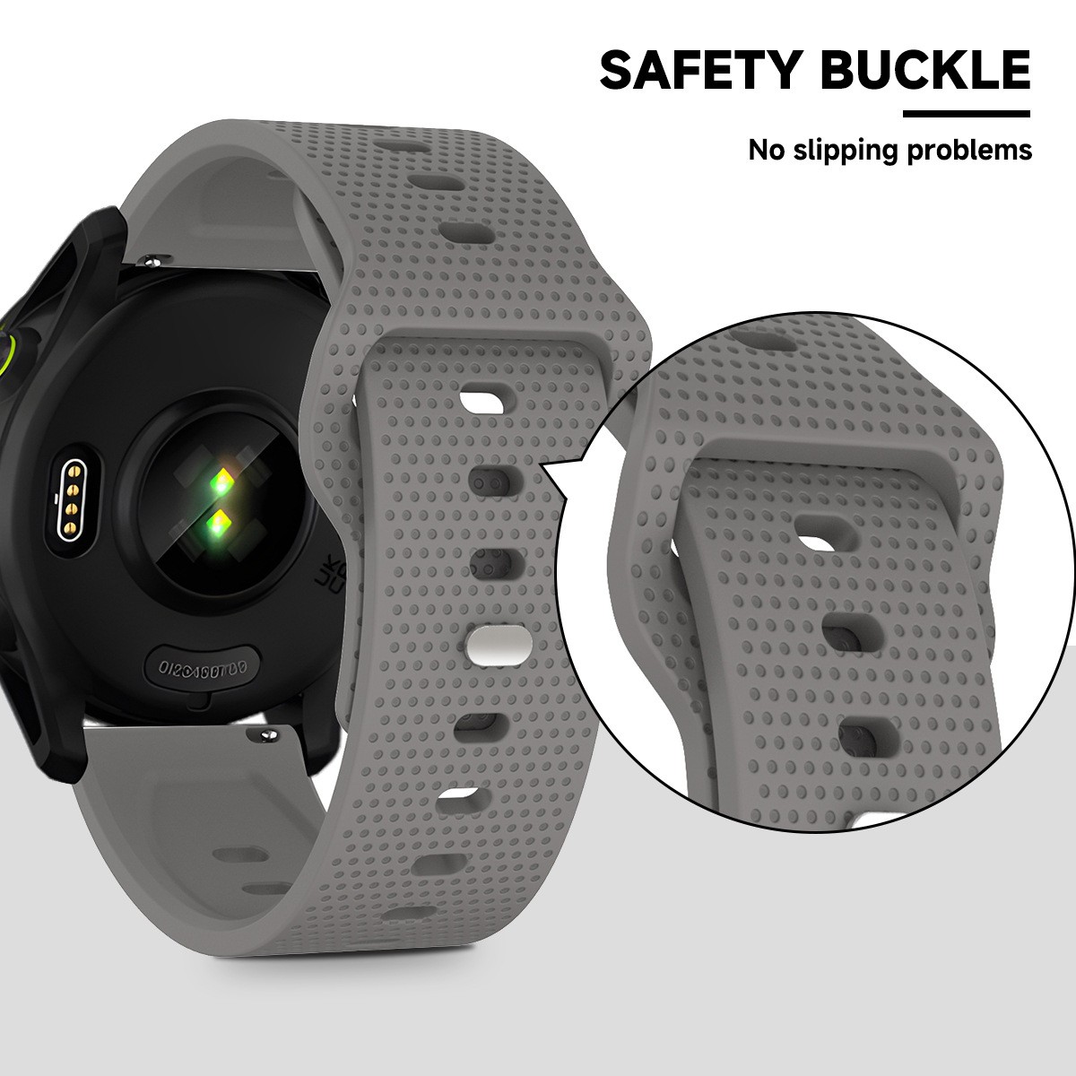 Silicone Watch Band Reverse Buckle Fits Samsung Watch 4/5/6 Square Clasp 20 22mm
