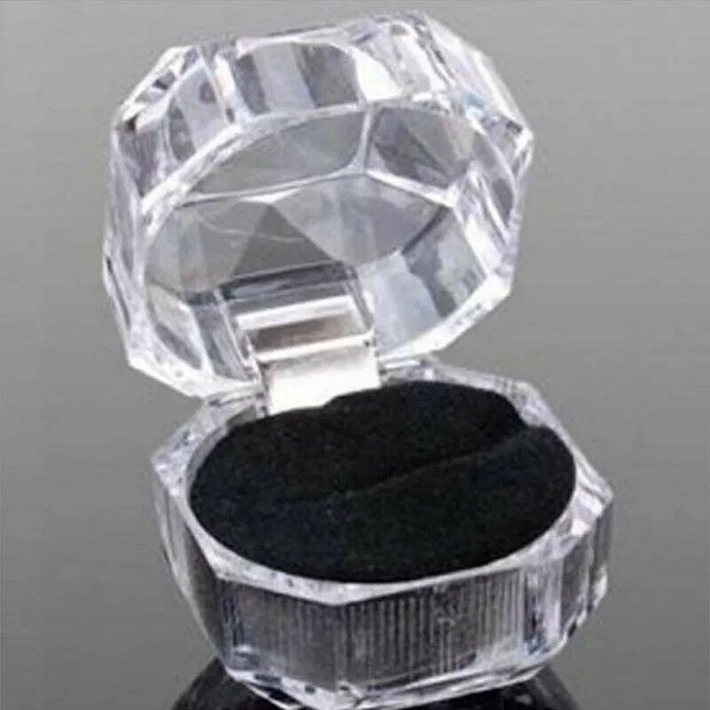 Wholesale 1/5/10/20Pcs Plastic Clear Crystal Jewelry Ring Display Storage Boxes