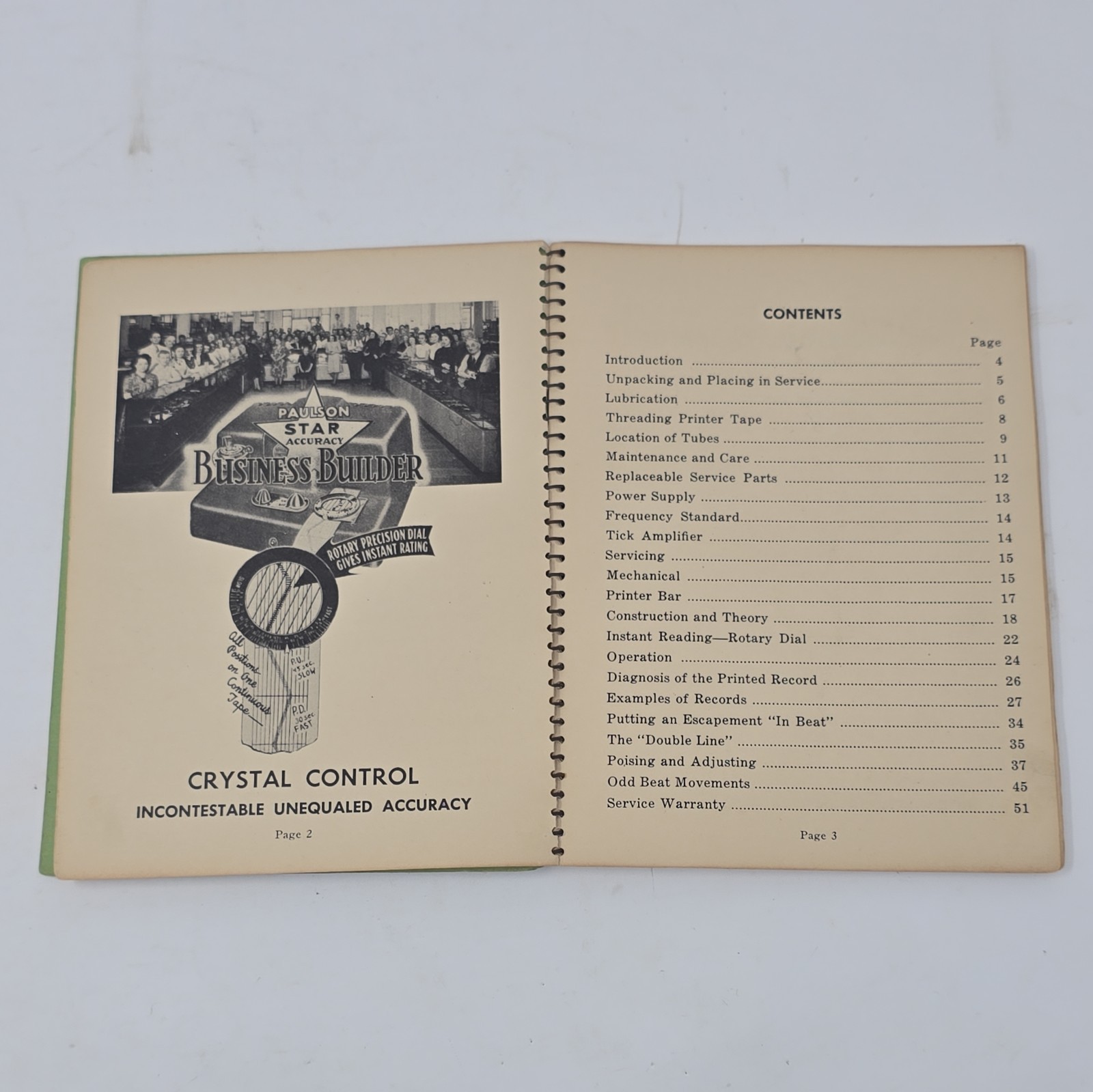Paulson Time-O-Graf Watchmaker Instructions Installation Care & Operation 1949