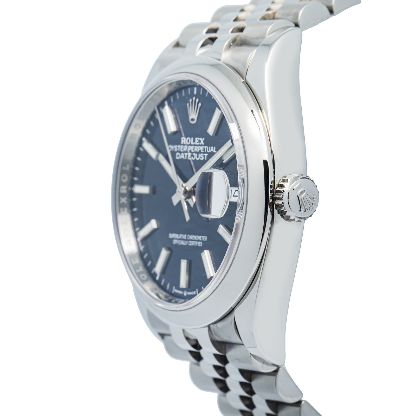 Rolex DateJust 126200 Jubilee Stainless Motif Blue Dial Auto Unisex Watch 36mm