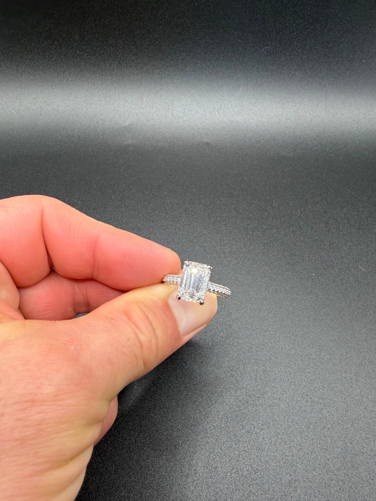 lab created diamond engagement ring 14k white gold