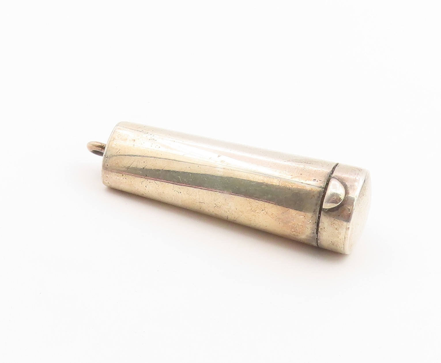 925 Sterling Silver Vintage Pendant Antique Cigar Tube Capsule Case PT26403
