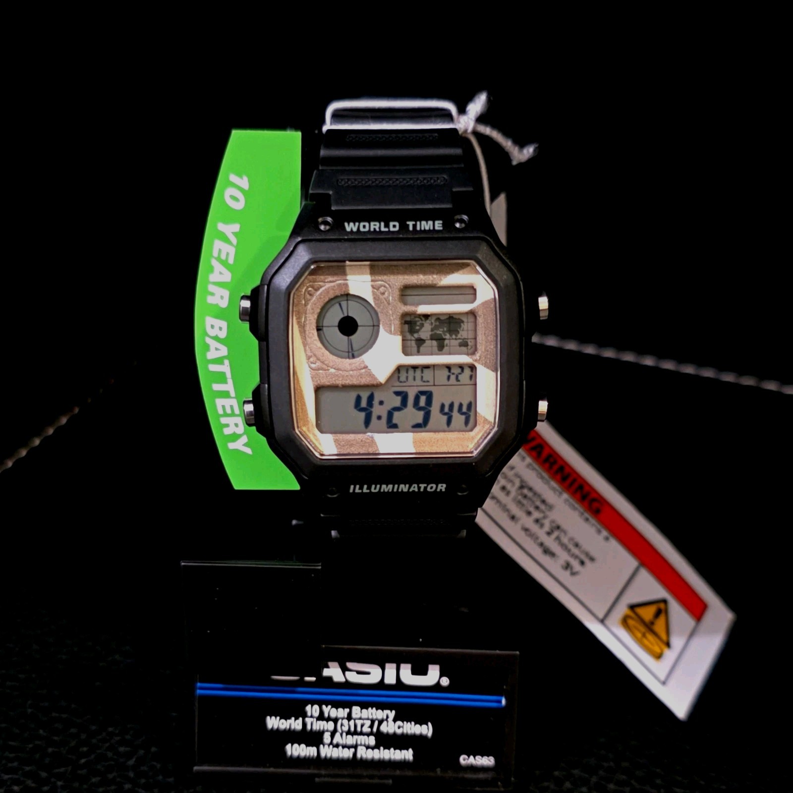 Casio Royale AE1200 Desert CAMO World Time Digital Watch