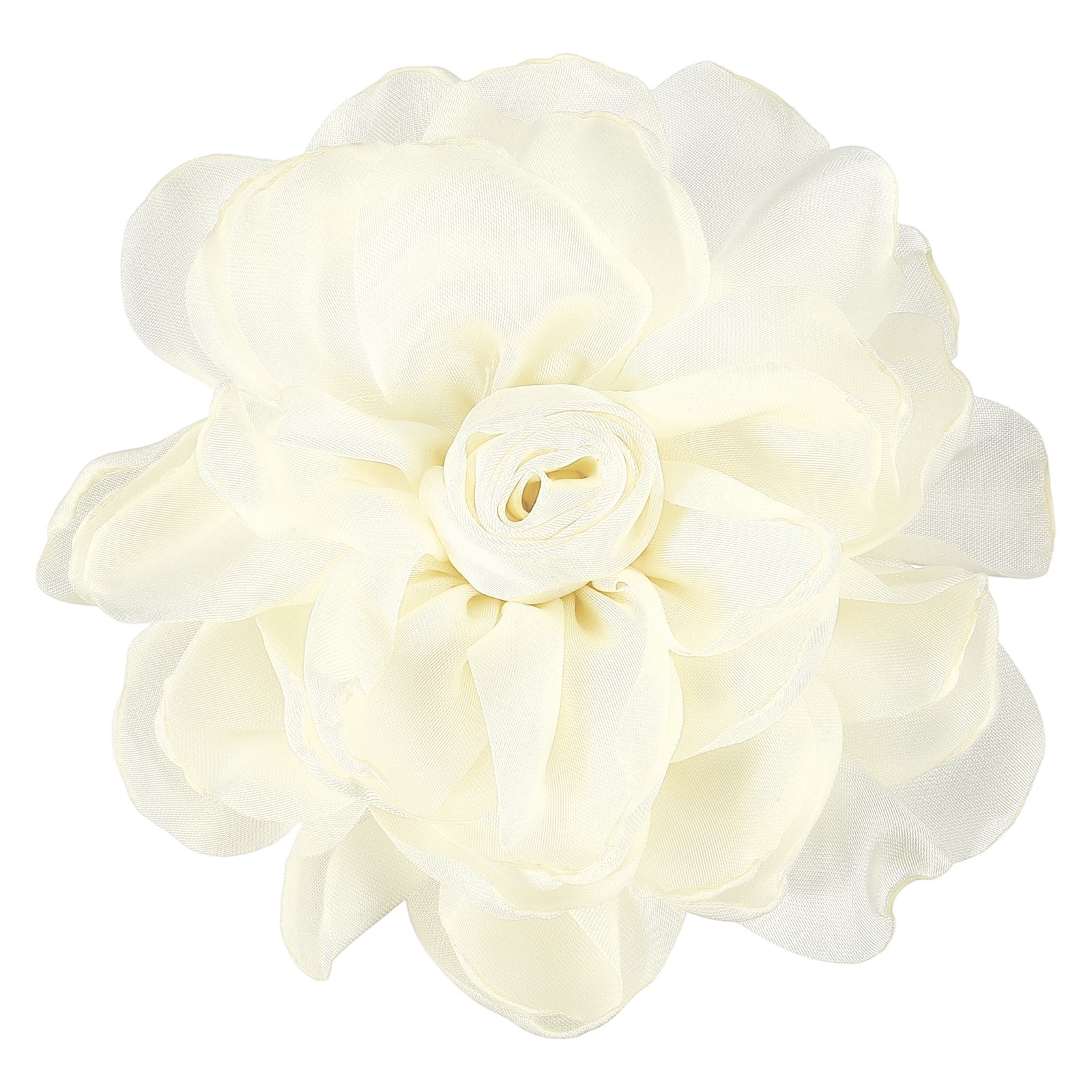 Flower Brooch Pin, Satin Rose Hair Flowers Clips for Wedding Beige