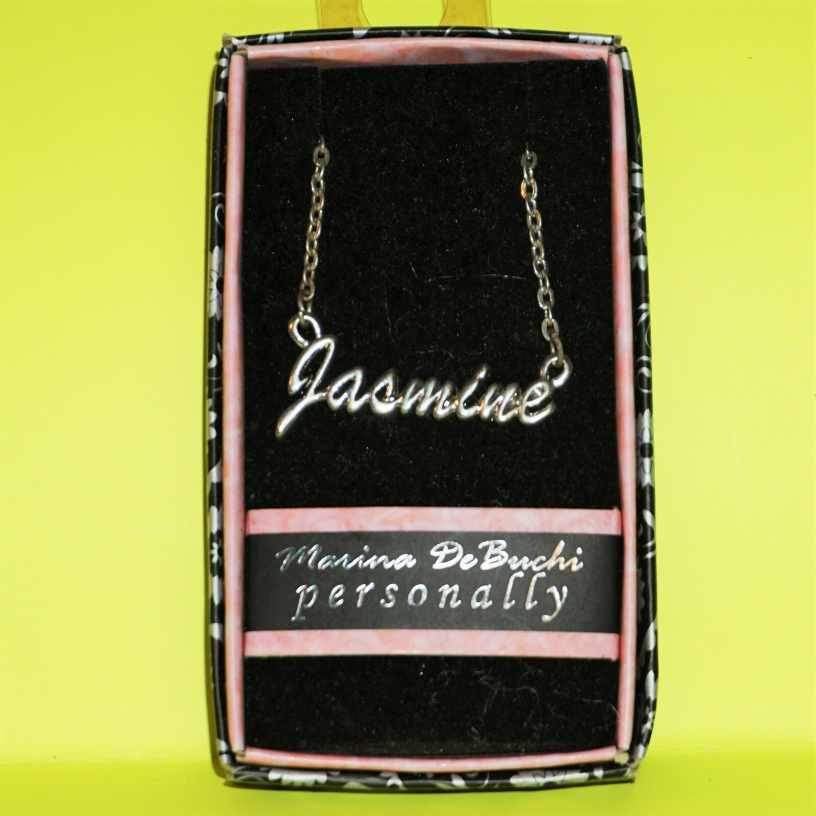 Name Necklace Marina DeBuchi Silver Plated Personalized Choose Name NWT JB
