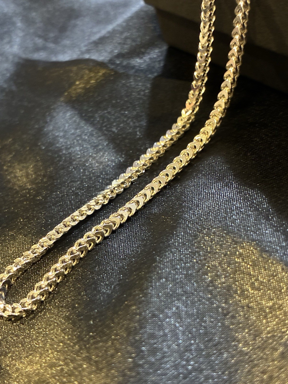 Unisex 925 Sterling Silver 2.5mm Square Franco Chain Necklace 22″ Rhodium Plated