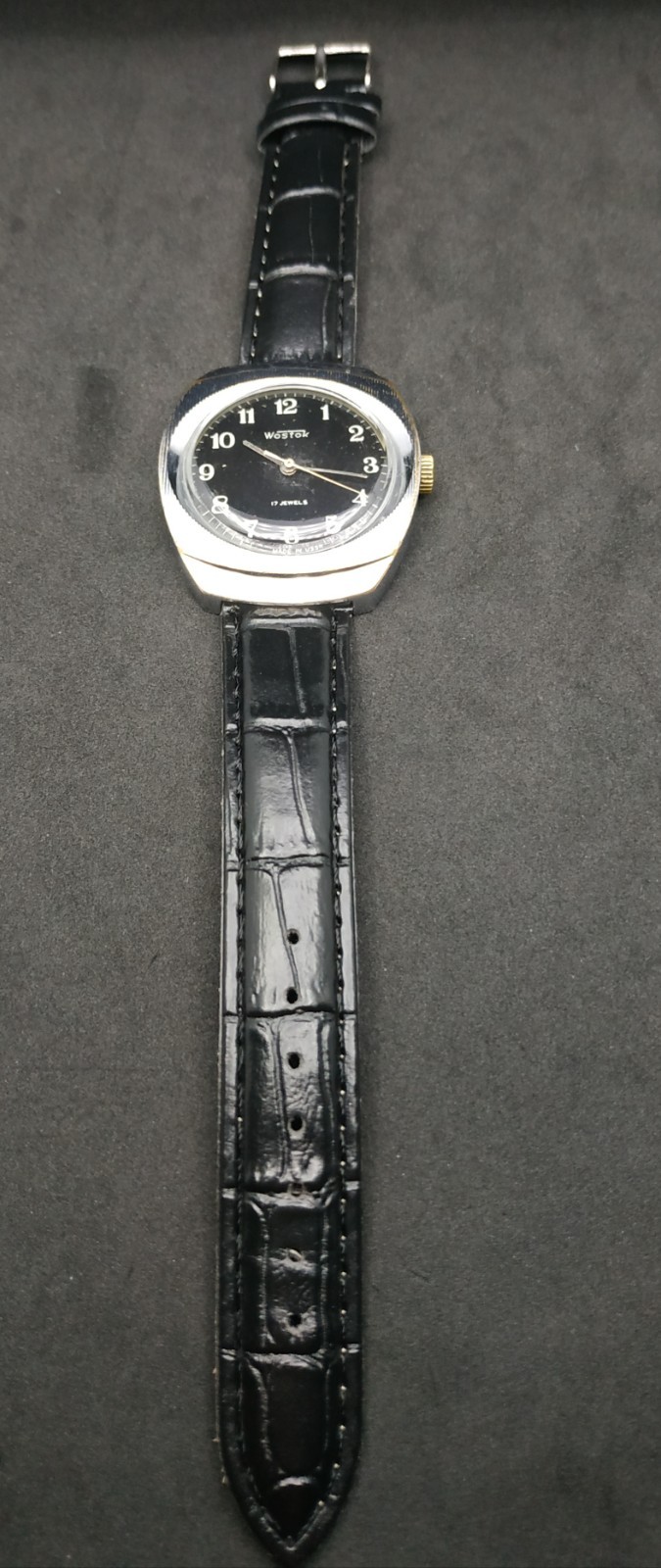 Men’s Dress Watch Wostok Vintage USSR Mechanical 2409A Retro Vostok Black Soviet
