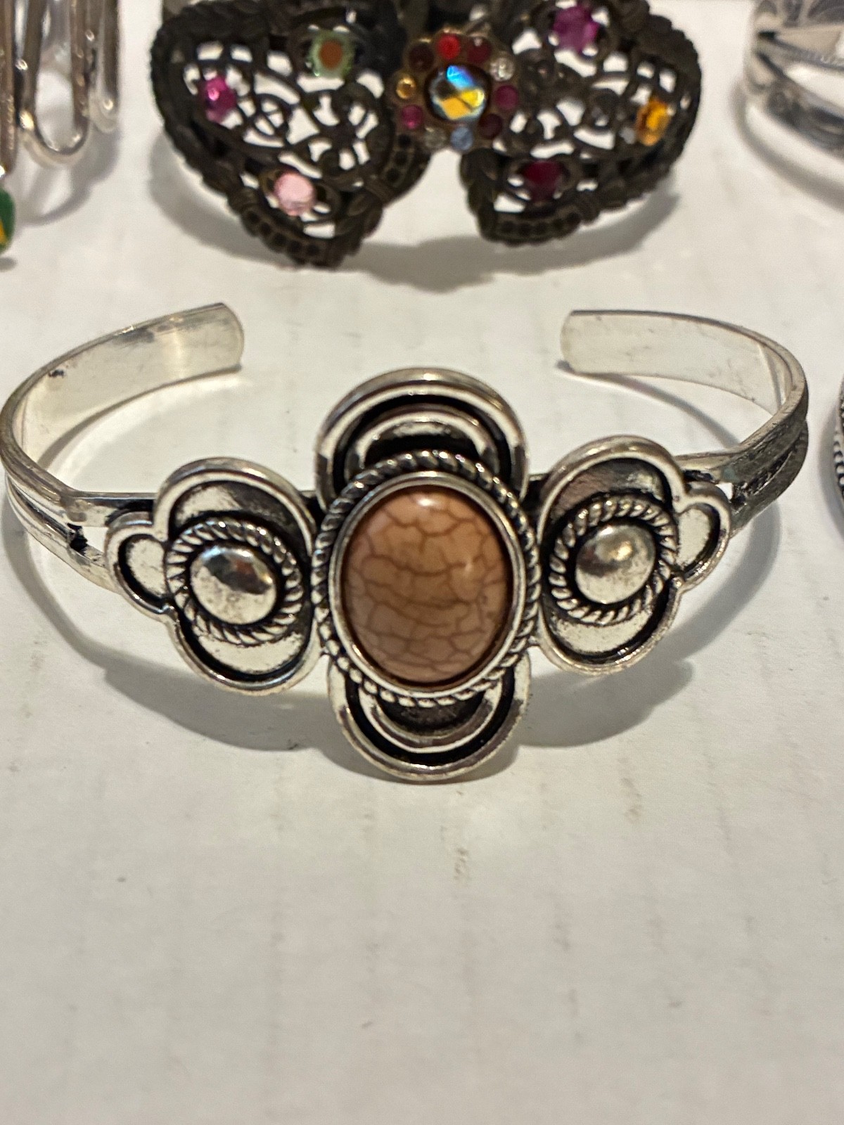 6 Fashion Cuff Bracelet Silver Tone