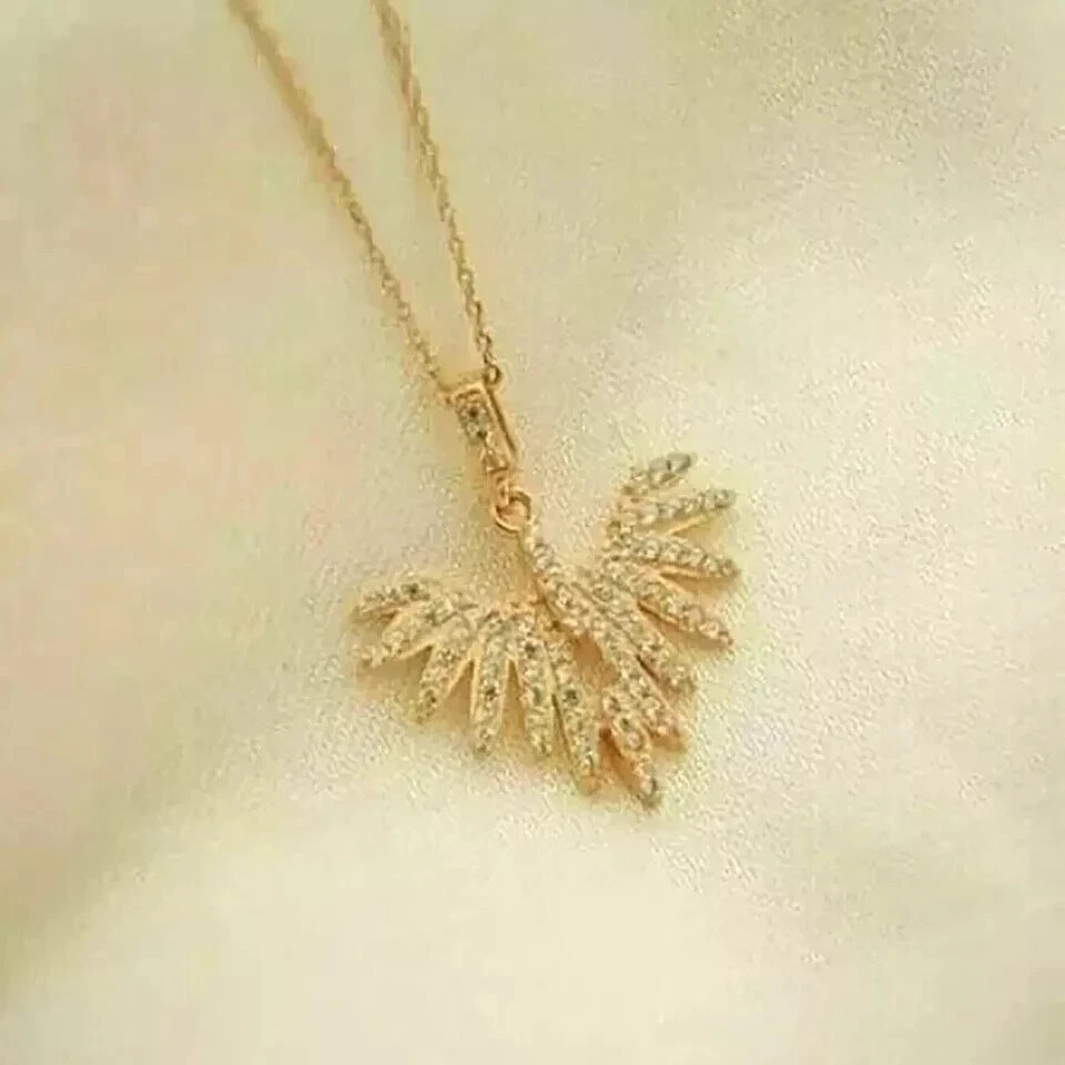 2Ct Simulated Diamond Women Pendant Necklace In 14k Yellow Gold Sterling Silver