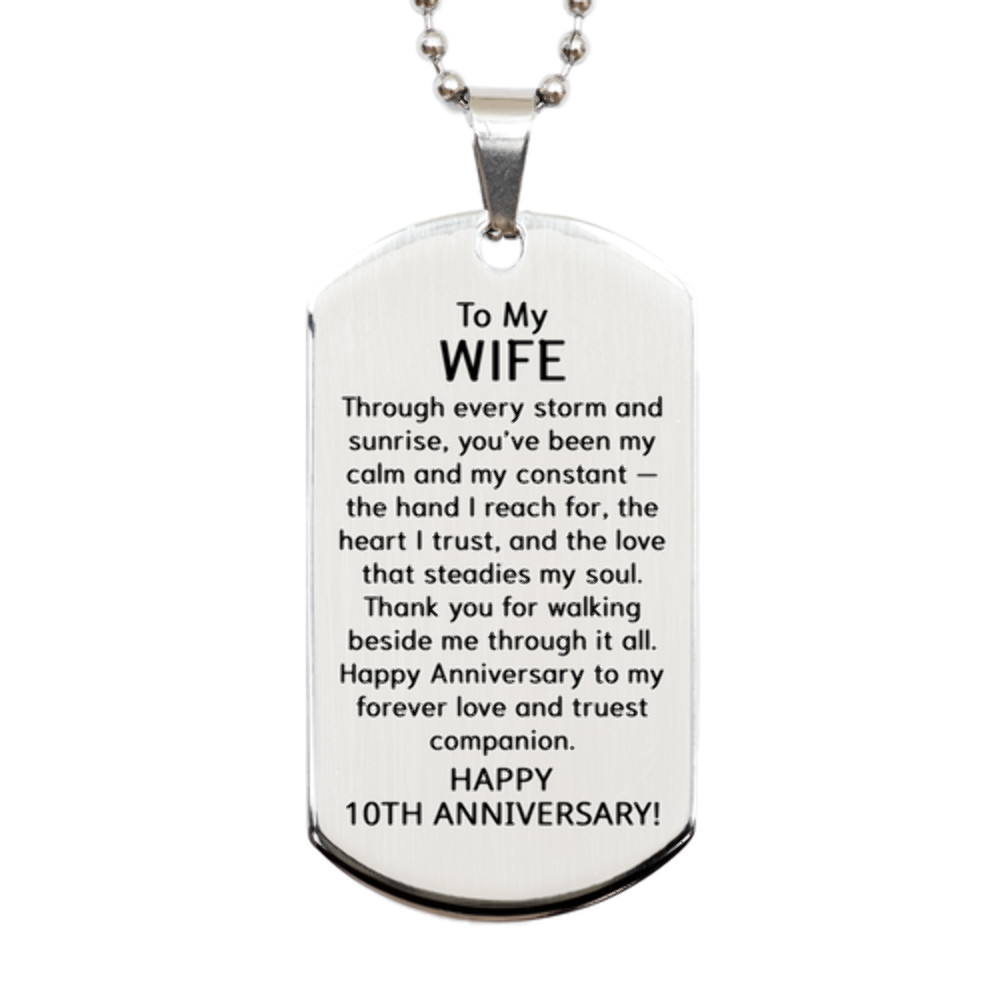 10th Anniversary Necklace for Wife – 10 Years Anniversary Gift for Her – To My W