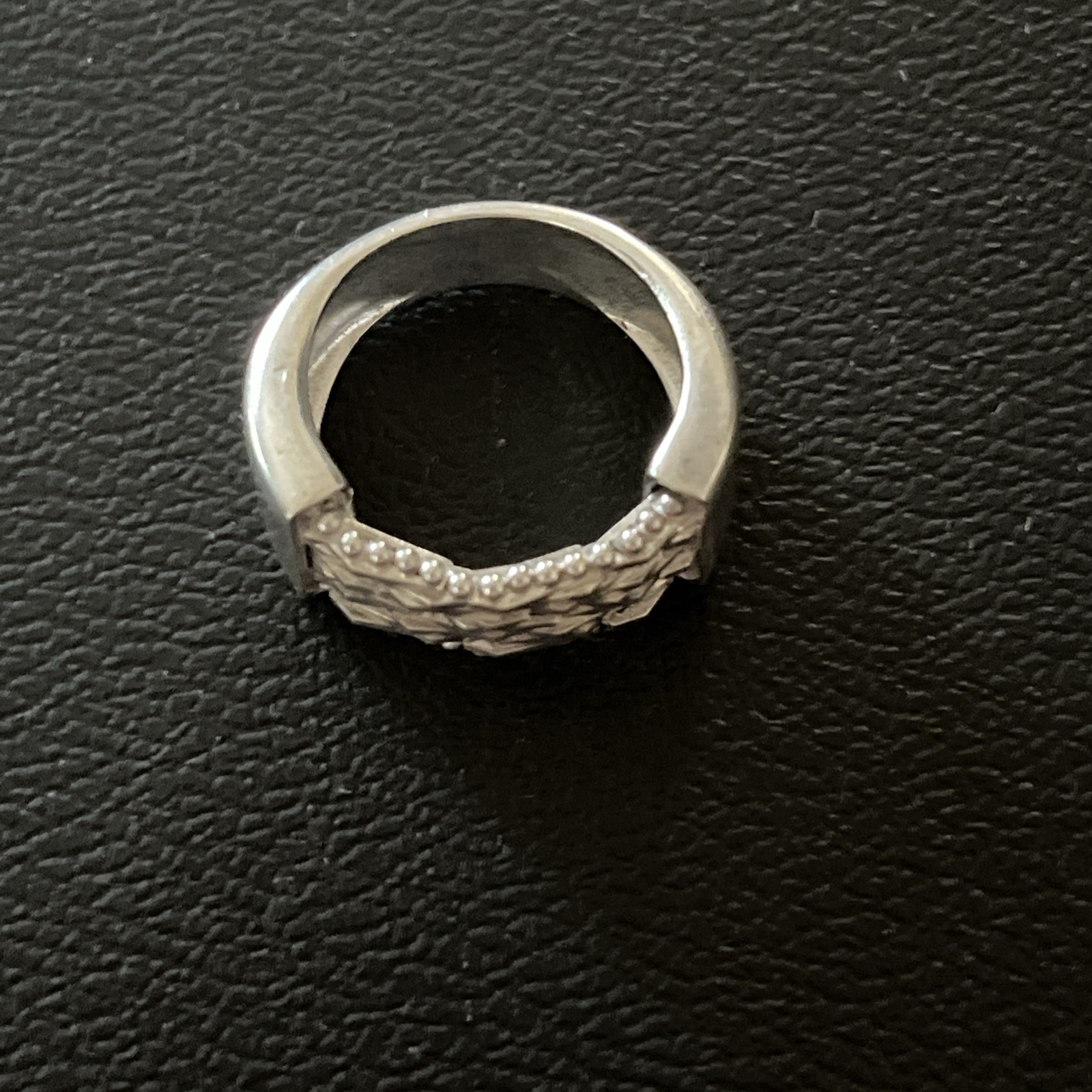 Vintage Milor Italy Basket Weave Brick Statement Wide Band Ring 925 Sterling 6