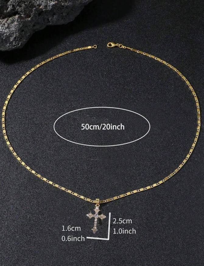 Collar con Crucifijo ® Cadena de Oro 10K Para Hombre Joyería Fina