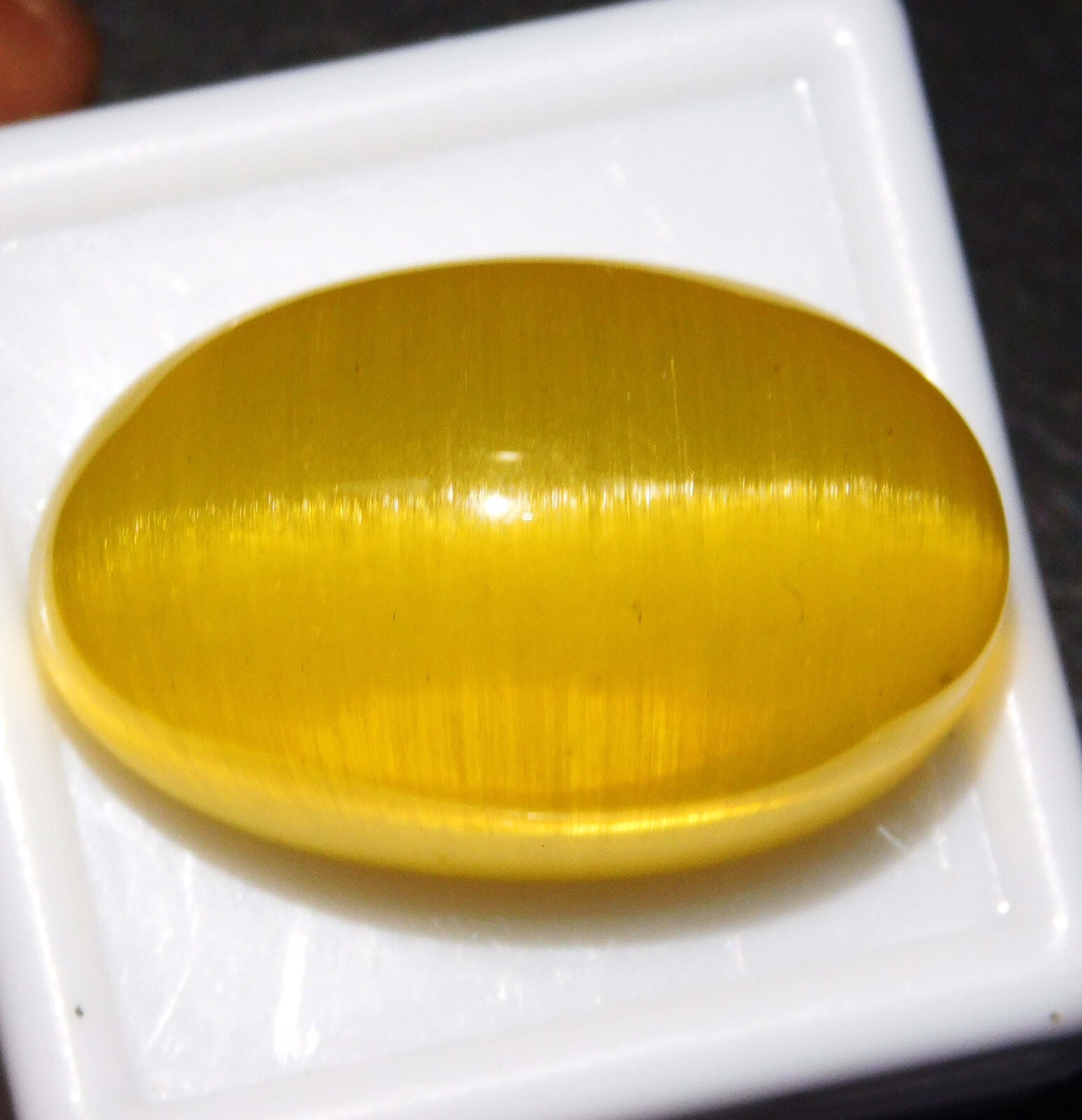 43.55 Ct Natural Chrysoberyl Yellow Cats Eye Oval Cabochon Loose Gemstone