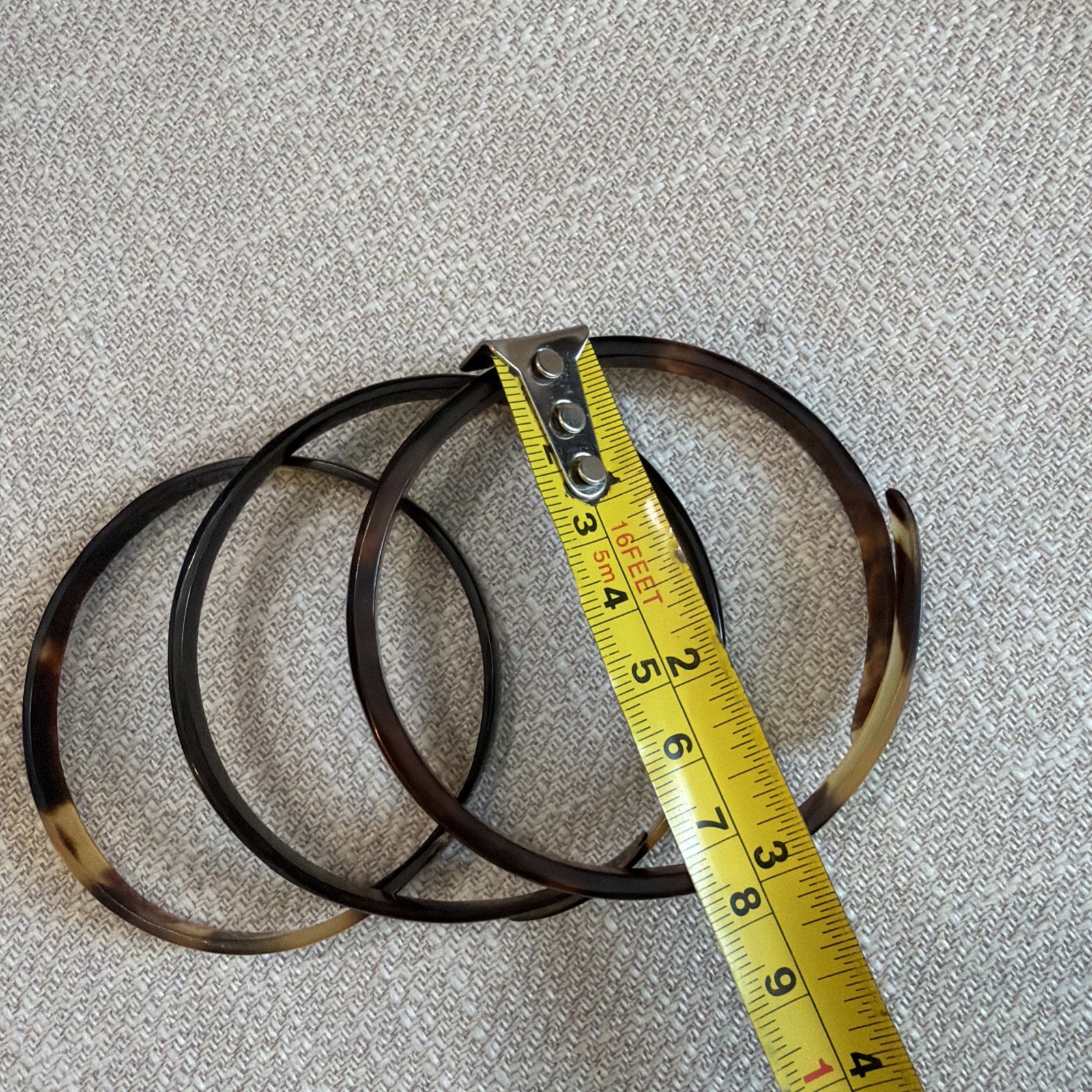 VTG 3 FAUX TORTOISE SHELL SET BRACELET ESTATE FIND RARE adjustable