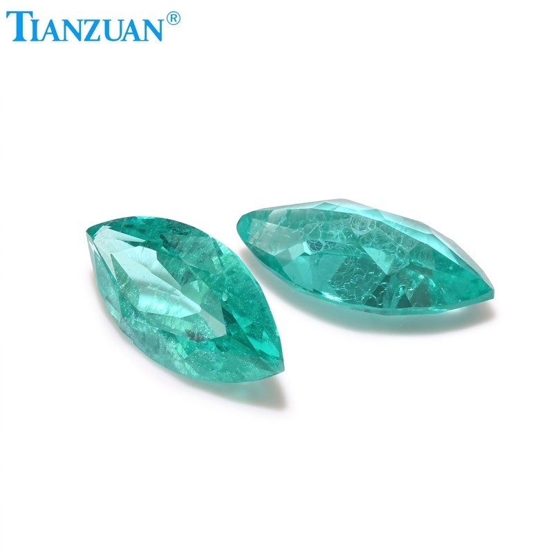 Synthetic YAG Marquise Shape Neon Paraiba Color with inclusions loose Gemstones