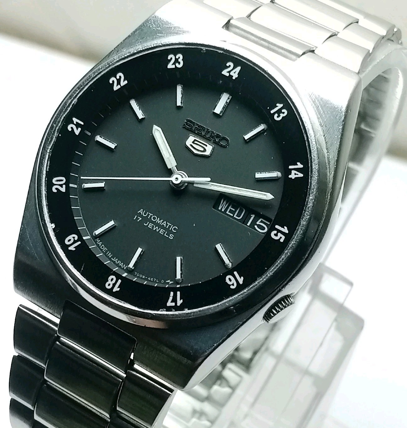 Seiko 5 Automatic 7009-3161 Railway Time Day/Date Vintage Men’s Wrist Watch
