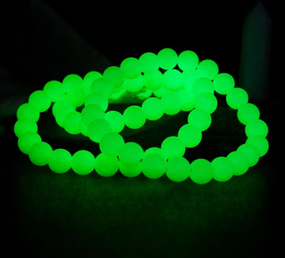 Glow In The Dark Fluorite Beaded Bracelet Women Bracelet Stackable Bracelet