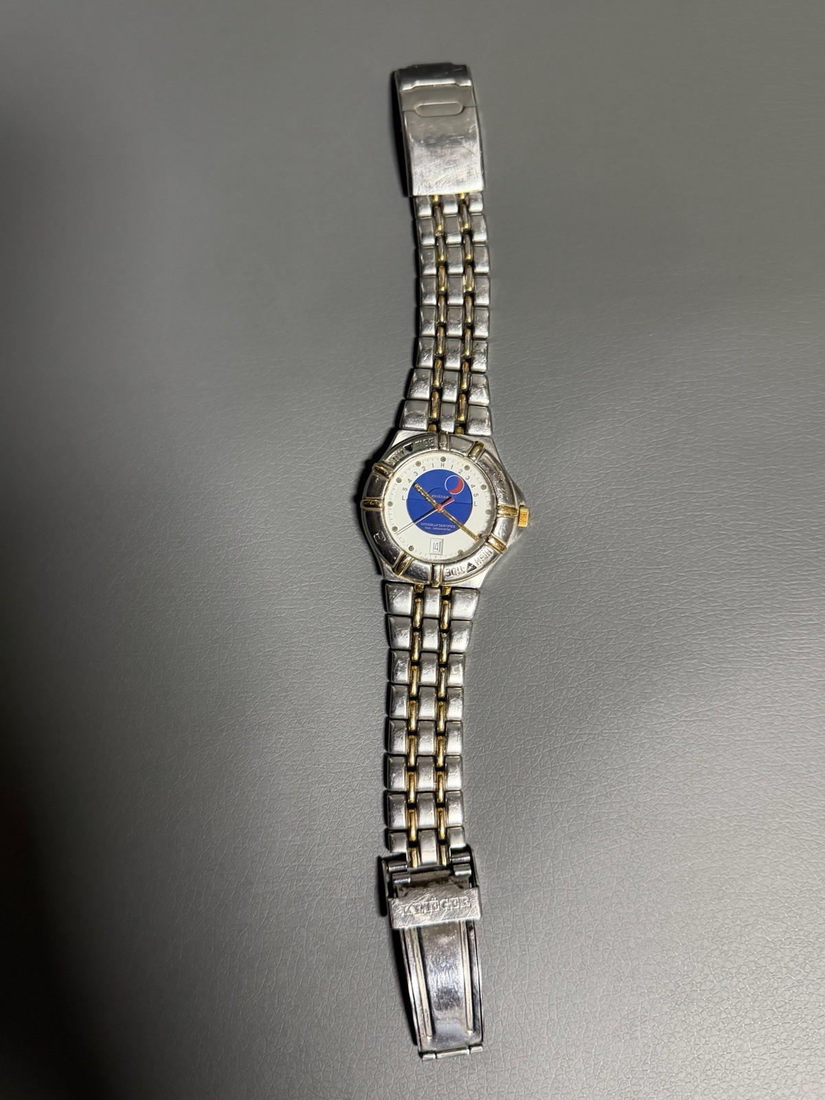 Krieger Tidal Chronometer 7 Jewels Swiss Quartz Men’s Watch- Working