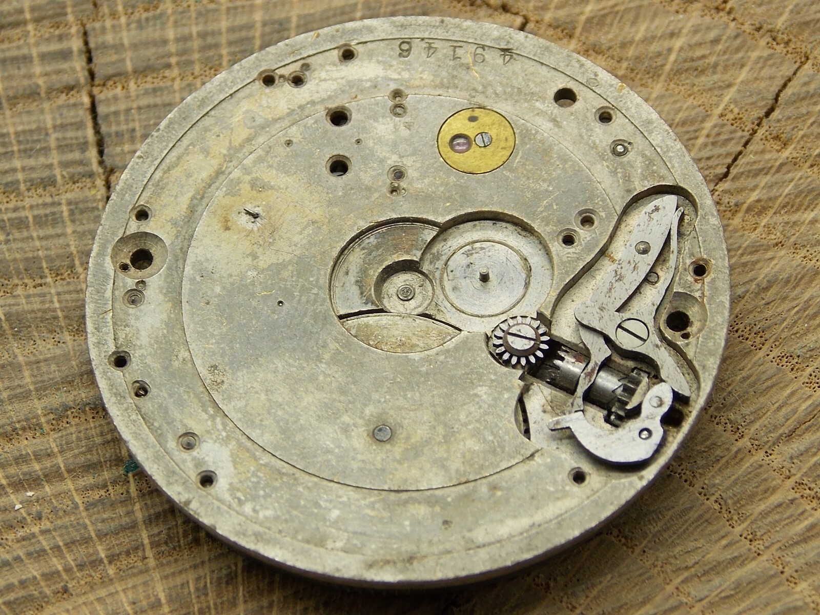Antique Pocket Watch Movement Swiss Dial Plate Diameter 41.7mm Nickel