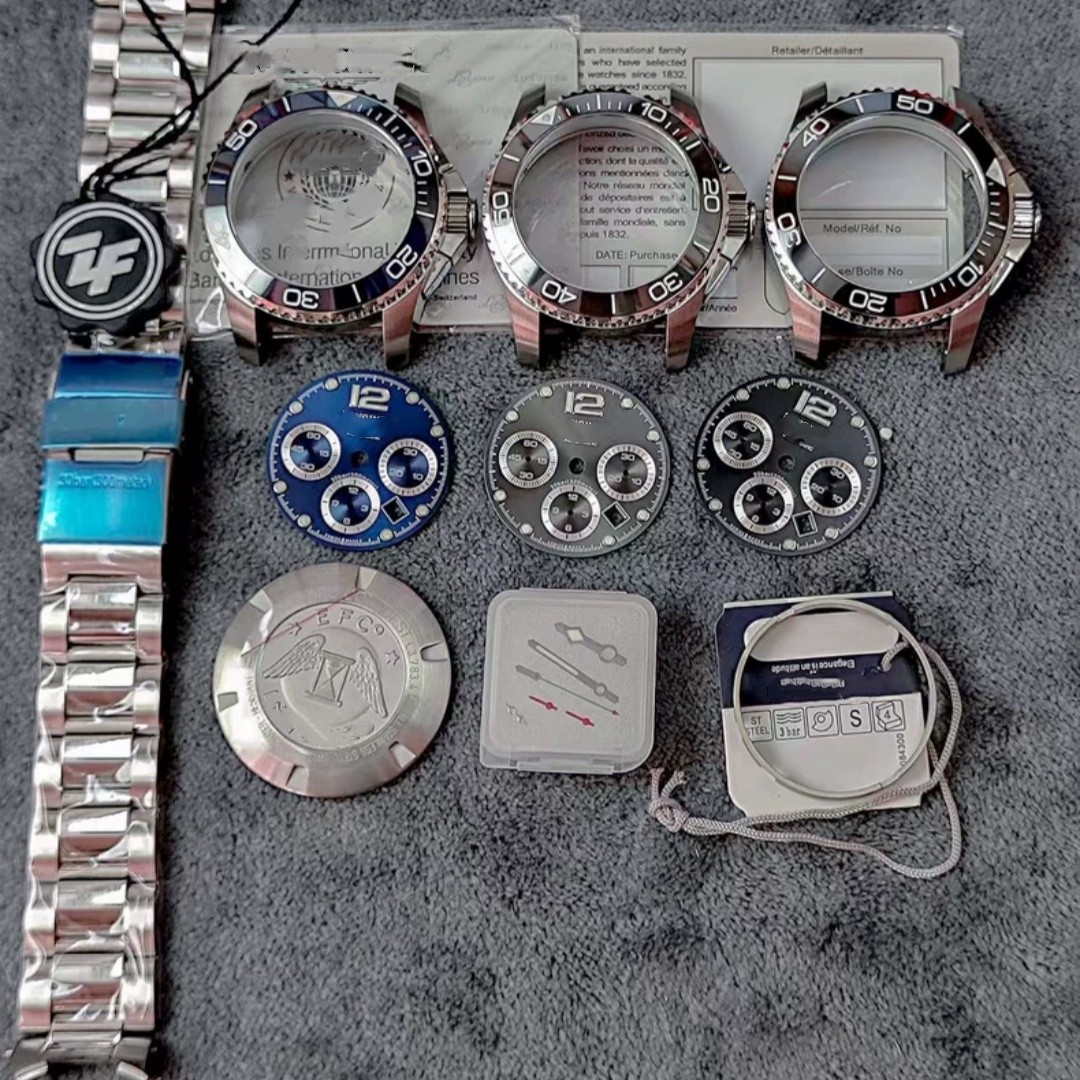41mm watch case kit + dial + hands +strap compatible ETA/Dandong 7750 movements