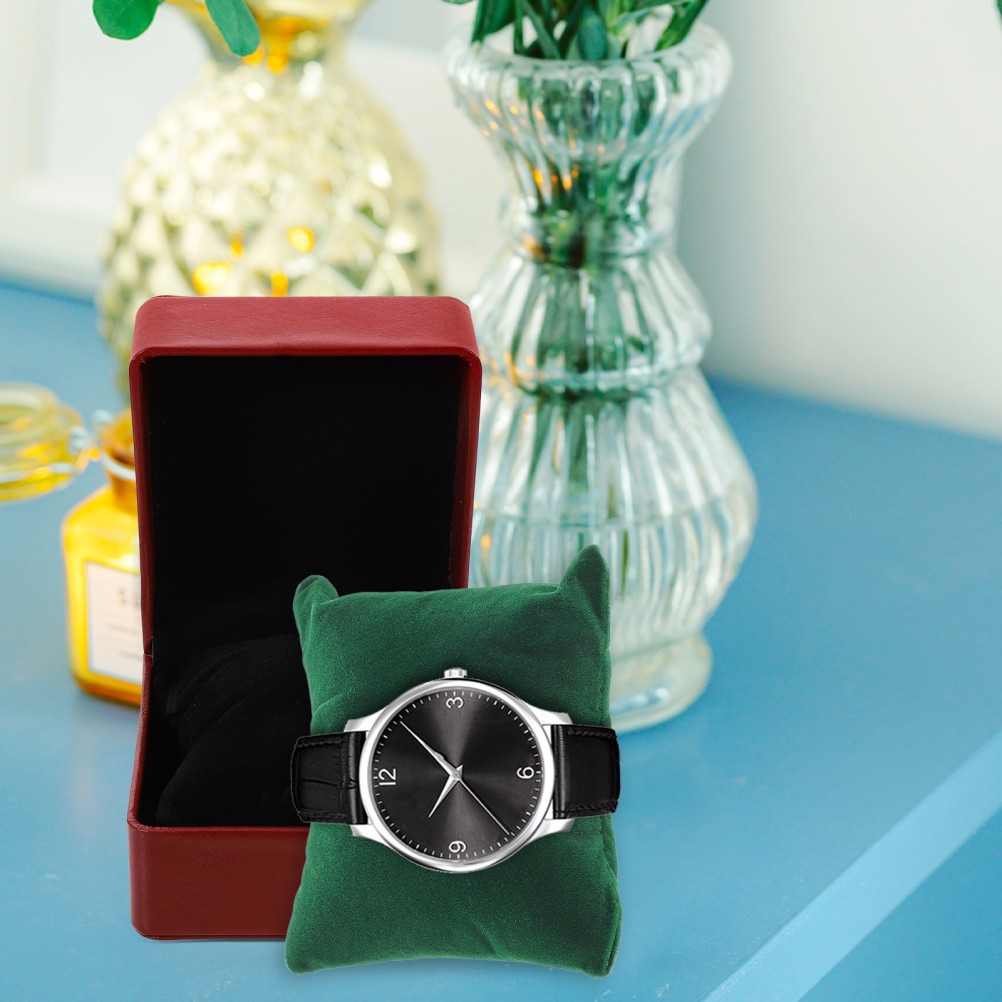 10Pcs Durable Velvet Watch Cushions Soft Jewelry Display Pillows Olive Green