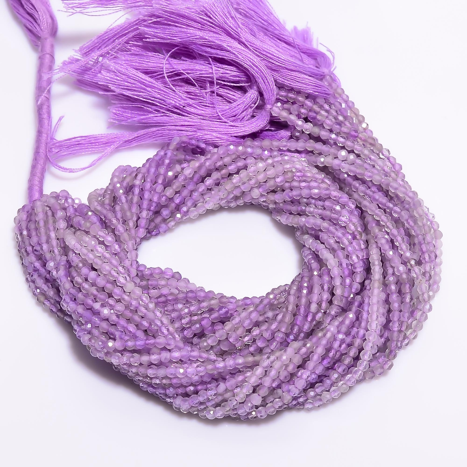 100% Natural Pink Amethyst Gemstone Round Israel Cut Beads 2.5mm Strand 13″ AB89