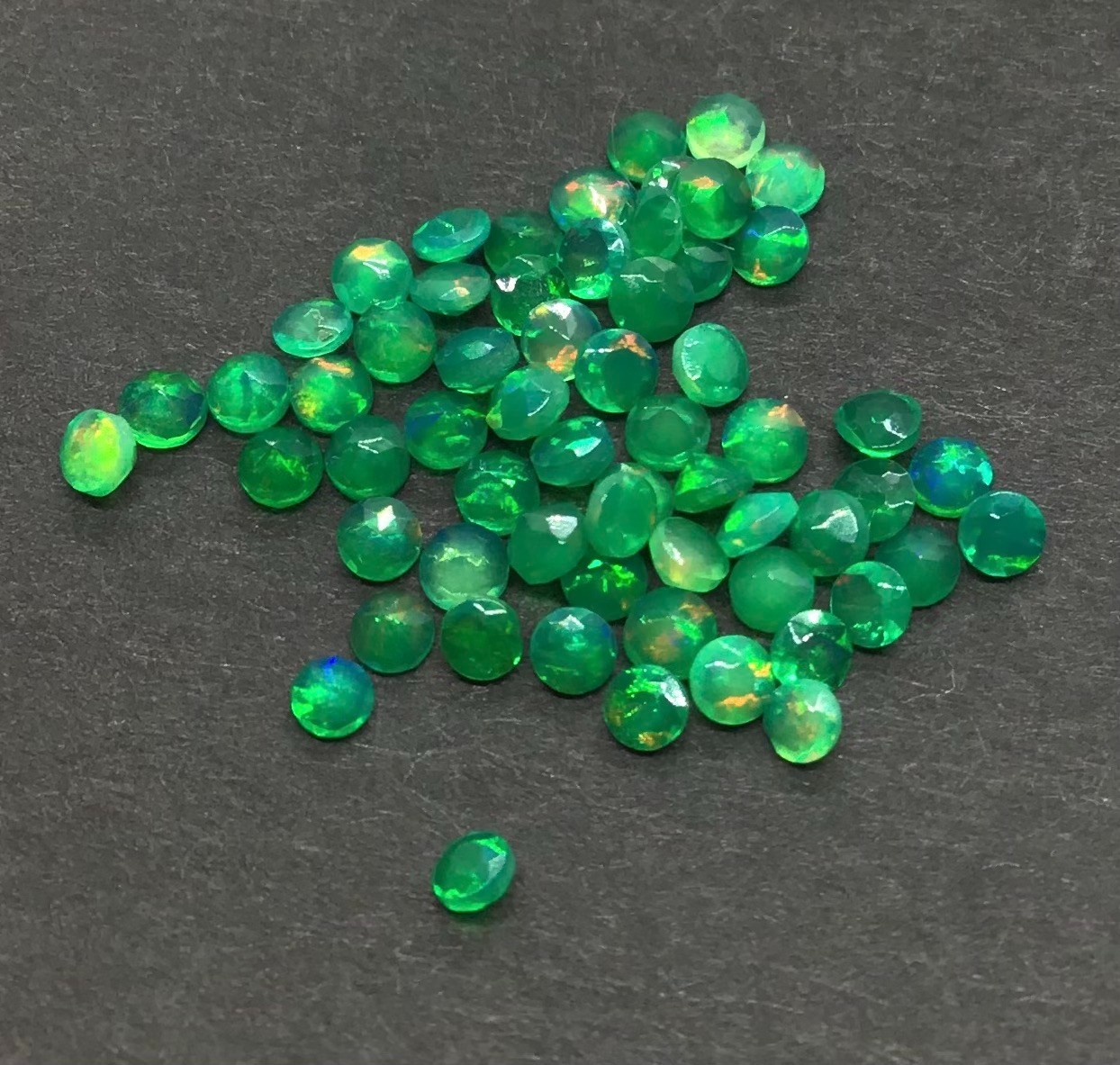 AAA Natural Ethiopian Green Fire Opal Round Cut Loose Gemstone For All Jewelry