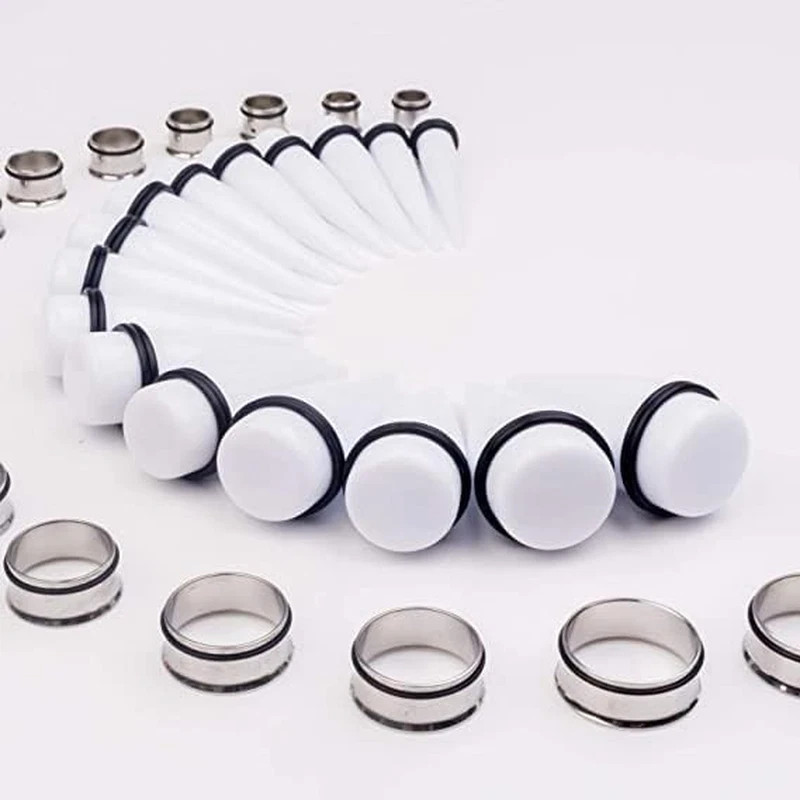 32Pcs 00G – 24mm Big Gauges Ear Stretching Kit Acrylic Tapers Surgical Steel …