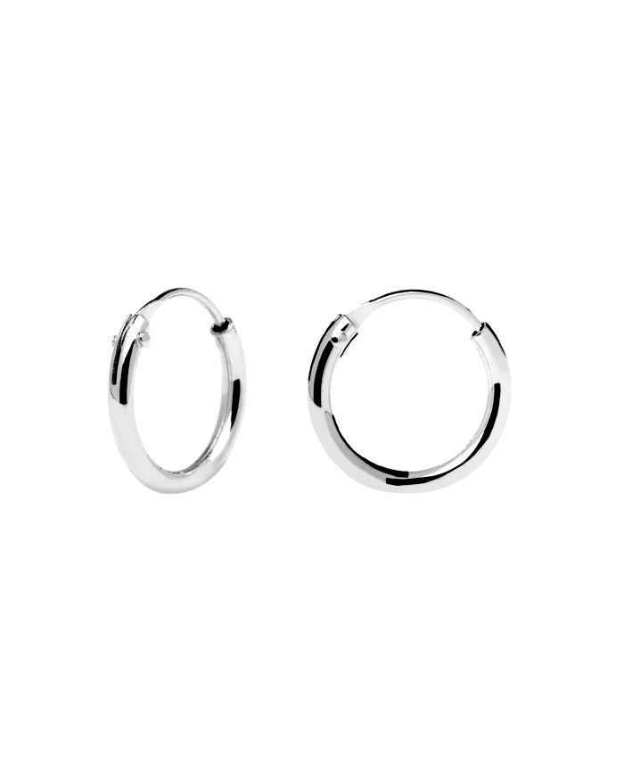 Creoles Mini Hoop Sterling Silver 925 Endless Earrings 12mm 1pair USA Seller