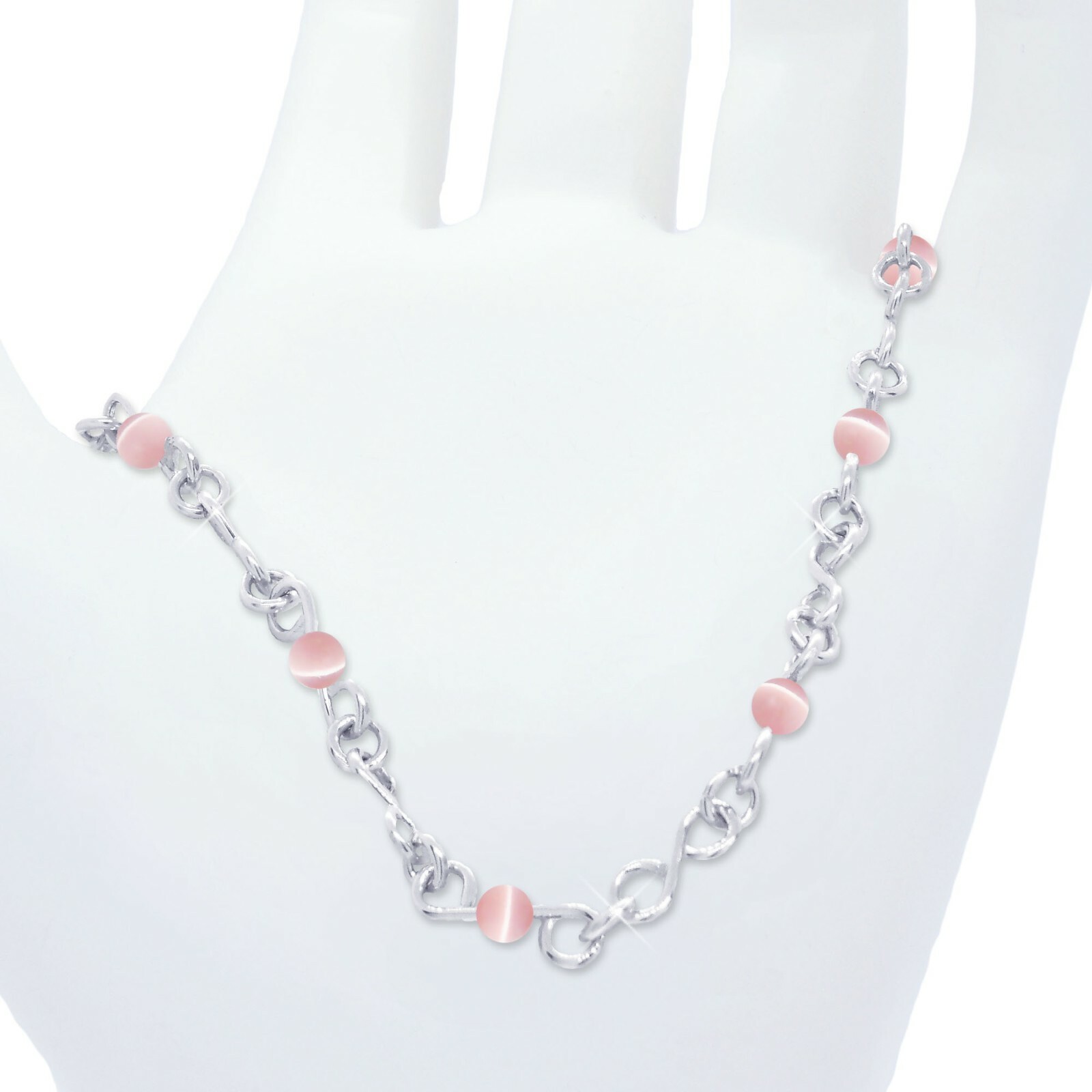 Bracelet Gold or Silver Customized Figure 8 with Gemstones, Pearls or Beads