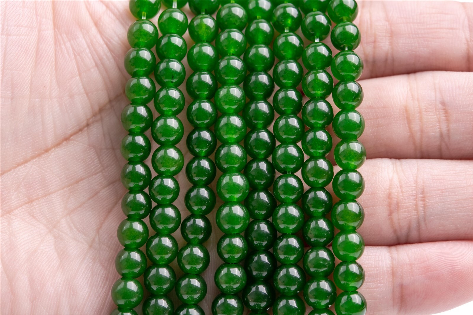 6MM Deep Green Jade Beads Round Gemstone Loose Beads