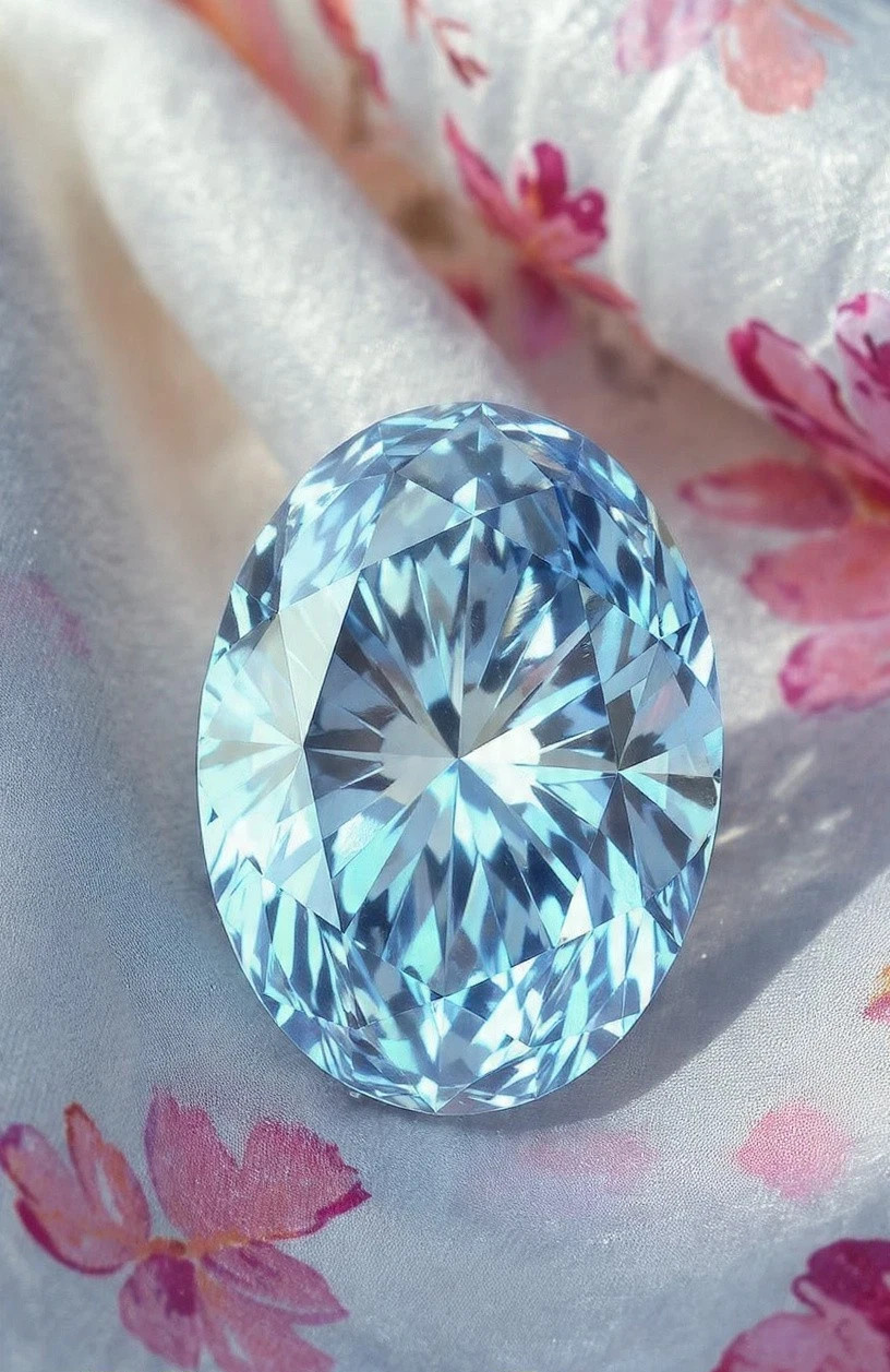 6.50 CT Natural Blue Diamond 10×14 mm 1 Pcs Oval Cut VVS1 D Grade Certified.