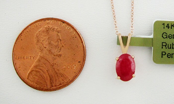 GENUINE 0.86 Cts RUBY PENDANT 14k SOLID ROSE GOLD – MADE IN USA -Free Appraisal