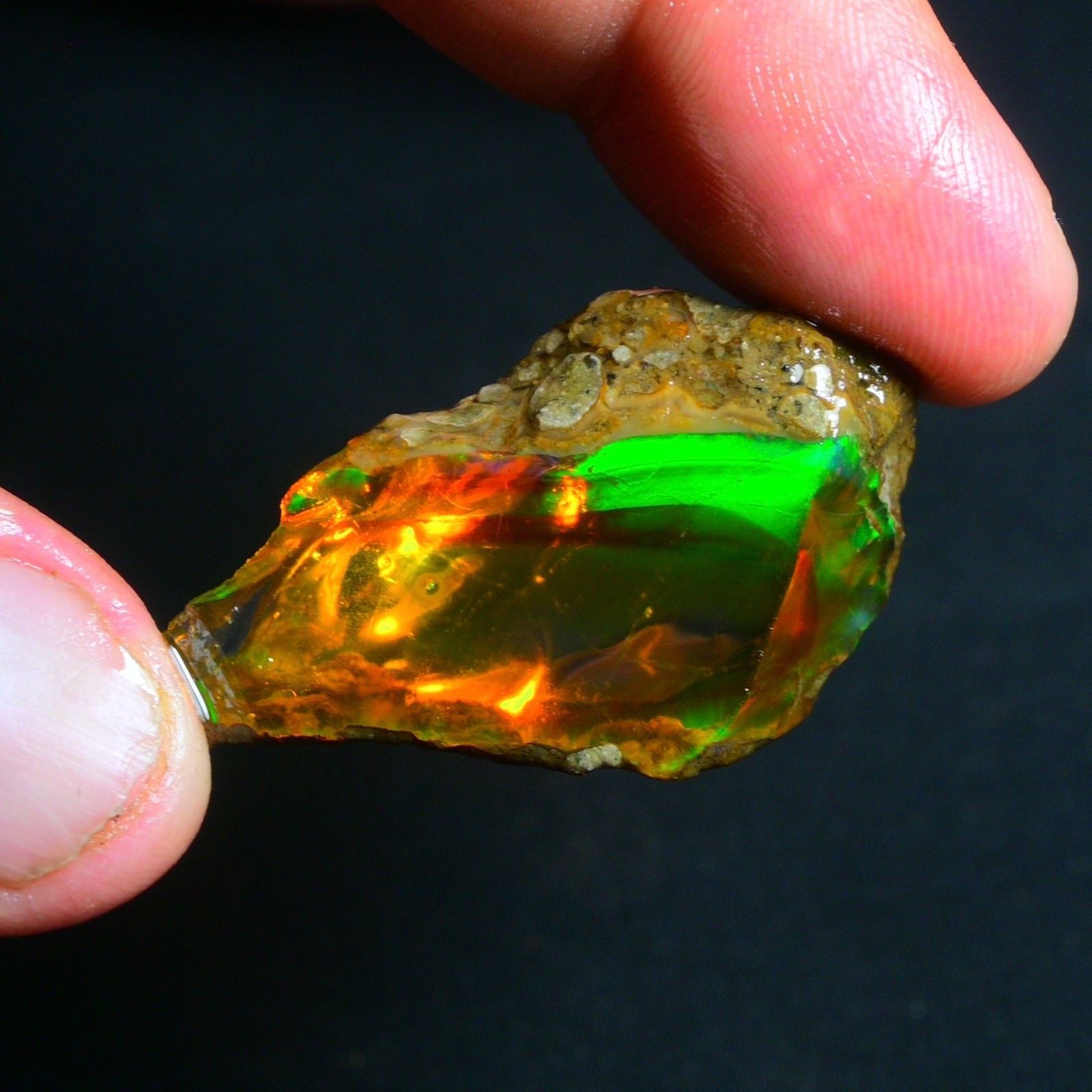 Stunning Multi Fire Natural Ethiopian Oil Opal Rough 52.00 Cts Raw Opal Specimen
