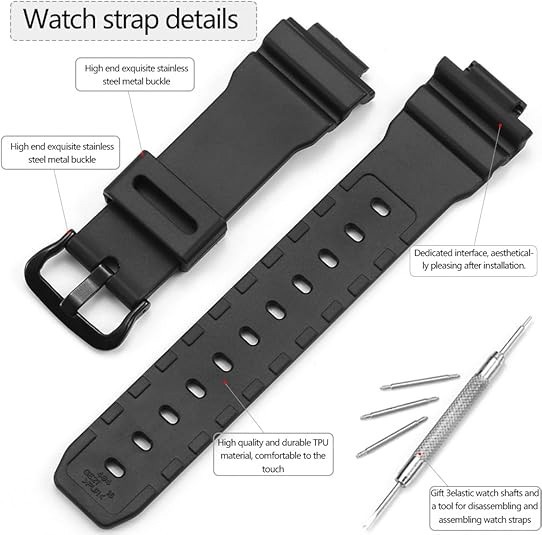 Replacement Band for Casio DW9052 DW6900 G Shock Resin Strap
