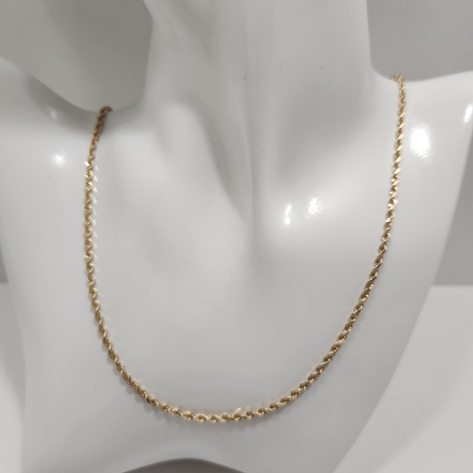 14K Solid Gold Diamond Cut Rope Chain 24″ 2.5 mm 8.8 Grams