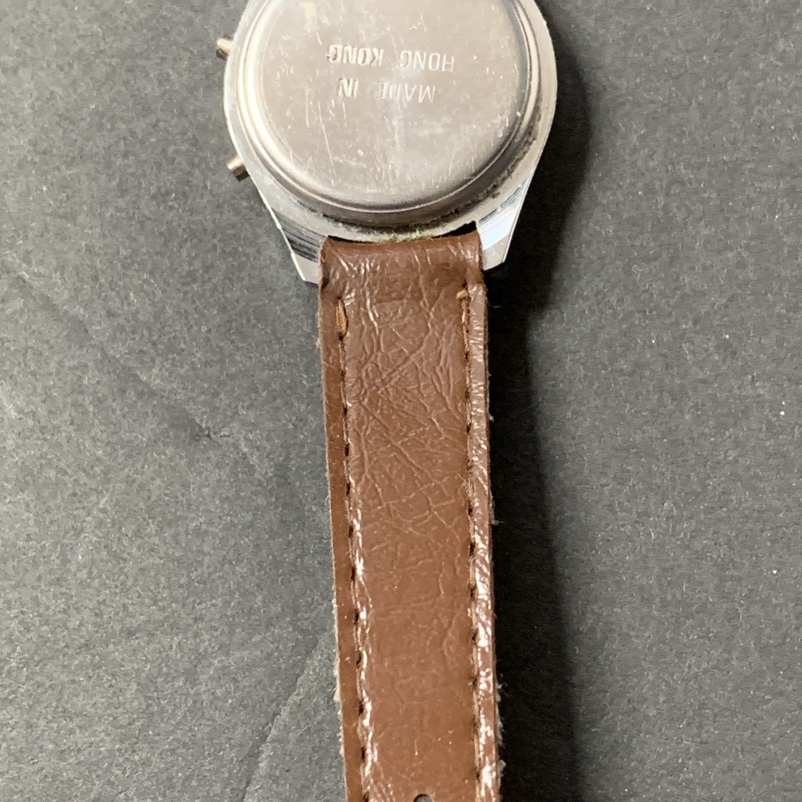 Vintage 80’s Pac-Man Watch w/Leather Band – Pac-Man & Blinky – Made in Hong Kong