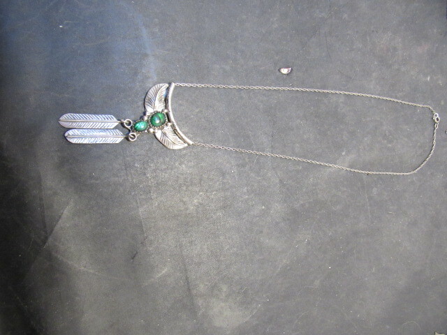 native American Sterling Silver Sharon Cisco Pendant Feather