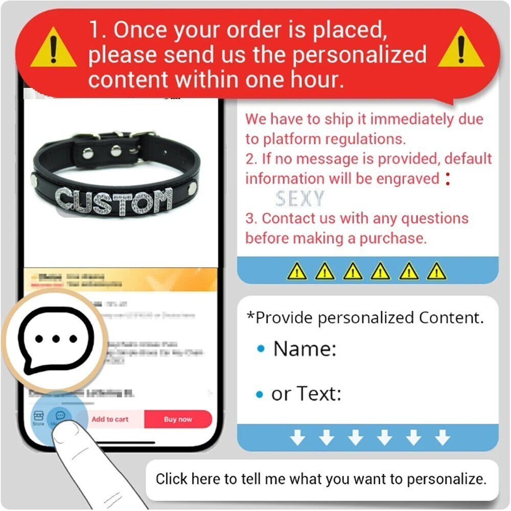 Modern Leather Buckled Choker Custom Letter WHORE CUM SLUT Collar Necklace X5