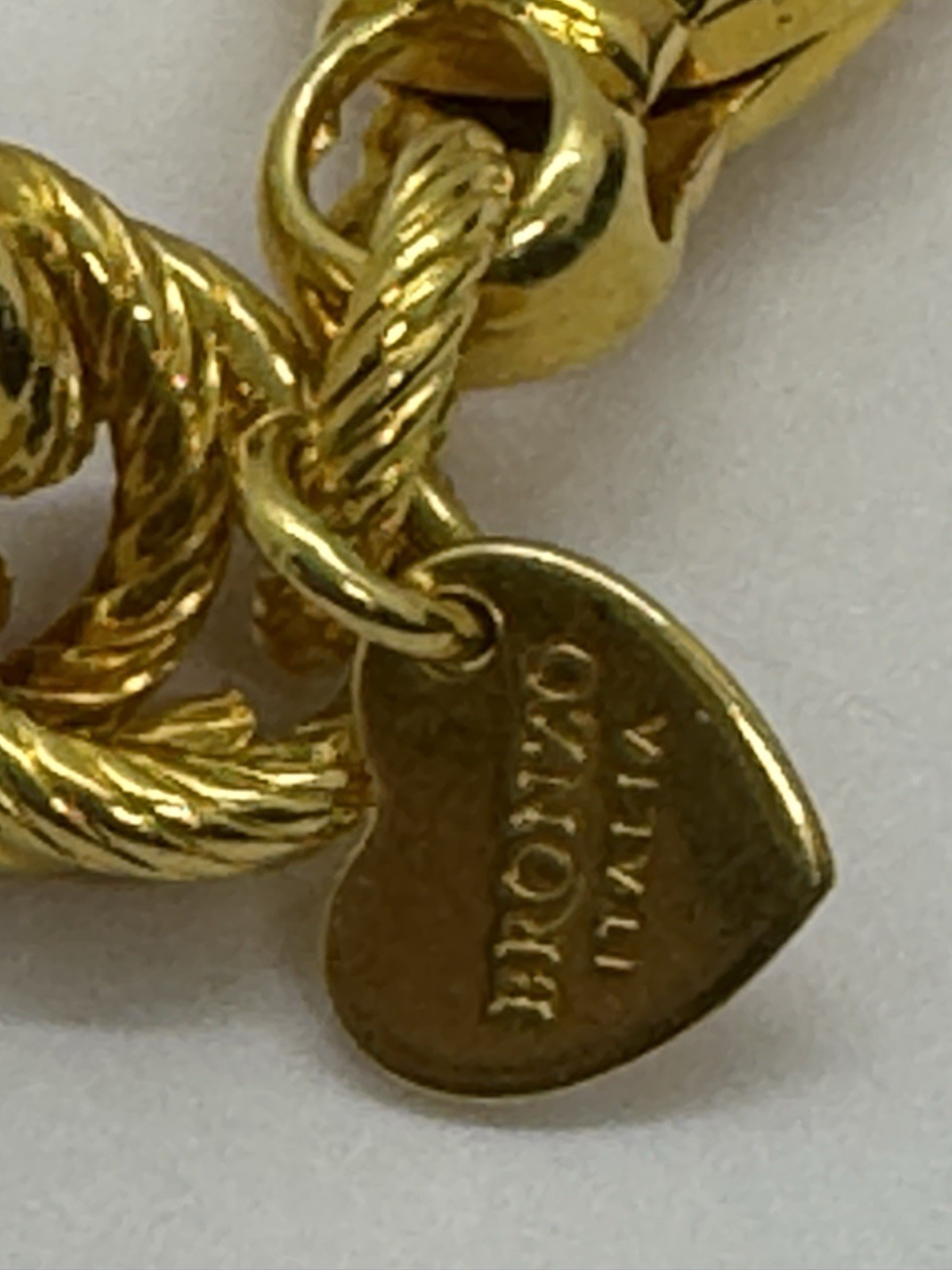 Milor Twisted Gold Rope Chain Bracelet 8″ Gold Plated Bronze 10.8mm Italy