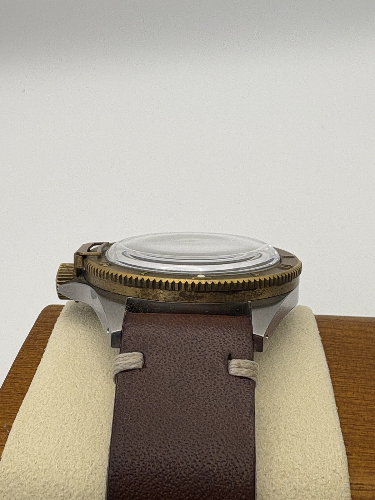 YEMA Superman Bronze Steel Limited Edition Watch with Leather Strap